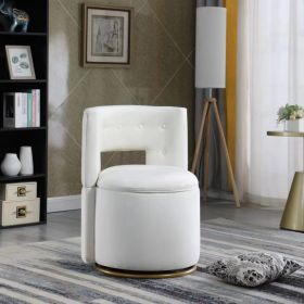 360������ Swivel Accent Chair with Storage Function, Velvet Curved Chair with Gold Metal Base for Living Room, Nursery, Bedroom [Video]