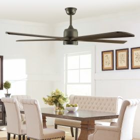 60" Modern Wood Ceiling Fan with Light and Remote Control,6-Speed Noiseless Reversible DC Motor, Ceiling Fan for Kitchen Dinning Living Room