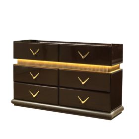 Dunhill Modern Style 6- Drawer Dresser Made with Wood in Brown