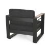 Outdoor Club Chair, Black + Natural + Dark Gray