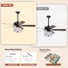 52 Inch Modern Ceiling Fan with Dual Finish Reversible Blades, Fandelier for Living Room, Dining Room, Bedroom, Family Room, Matte Black