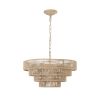 Bohemian style Woven Pendant Light 19.7 Inch Rattan Ligh Large Rattan Pendant Light with 4-Tier Rattan Chandelier--Wood