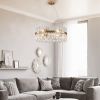 23.6 Inches Luxury Chandeliers Crystal Living Room Bedroom Decorative Lights Simple Modern Dining Room LED Lighting,for Home Decor (Bulbs Not Included