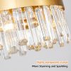 23.6 Inches Luxury Chandeliers Crystal Living Room Bedroom Decorative Lights Simple Modern Dining Room LED Lighting,for Home Decor (Bulbs Not Included