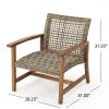 HAMPTON WOOD + WICKER CLUB CHAIR ( set of 2)