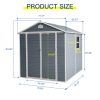 6x8ft Resin Outdoor Storage Shed Kit-Perfect to Store Patio Furniture,Grey