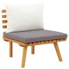 9 Piece Patio Lounge Set with Cushions Solid Acacia Wood