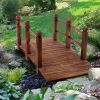 Arch Bridge Small Wooden Bridge Courtyard Outdoor Anticorrosive Wood Landscape Bridge Carbonization Color