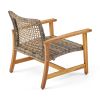 HAMPTON WOOD + WICKER CLUB CHAIR ( set of 2)