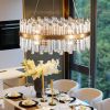 23.6 Inches Luxury Chandeliers Crystal Living Room Bedroom Decorative Lights Simple Modern Dining Room LED Lighting,for Home Decor (Bulbs Not Included