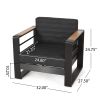 Outdoor Club Chair, Black + Natural + Dark Gray