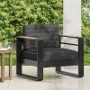 Outdoor Club Chair, Black + Natural + Dark Gray