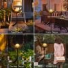 1pc Solar Lawn Light; Outdoor Moon Stake Metal Lights; Waterproof Warm White LED For Lawn Patio Courtyard Decoration