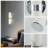 Resin Imitation Marble and Chrome Wall Sconce, Set of 2,Modern Vertical Light Fixture for Bathrooms, Hallways, and Bedrooms (Only Indoor)