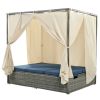 [Not allowed to sell to Wayfair]Adjustable Sun Bed With Curtain; High Comfort; With 3 Colors