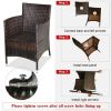 3 Pieces Ergonomic Wicker Patio Conversation Set